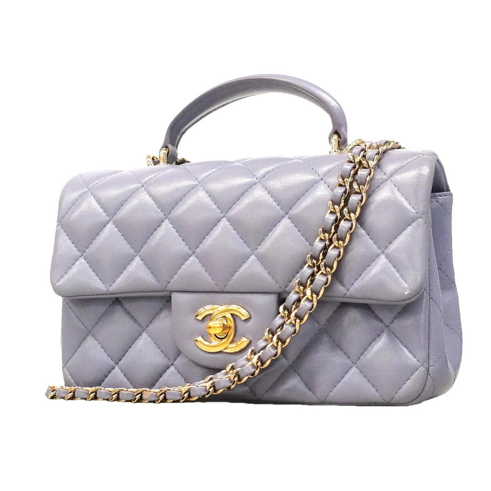 Chanel Matelassé Chain Shoulder Bag, Lambskin, Purple/Champagne, 2-way bag fo...